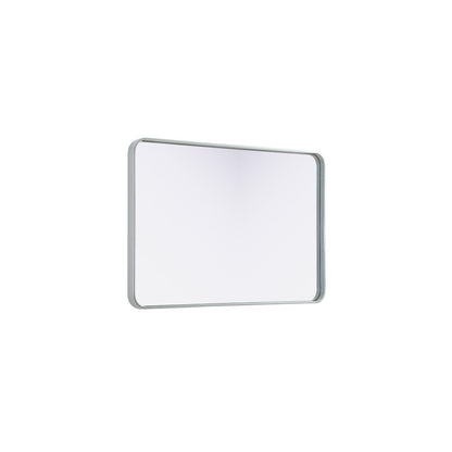 Contour Metal Rectangle Mirror 27x40 in Silver