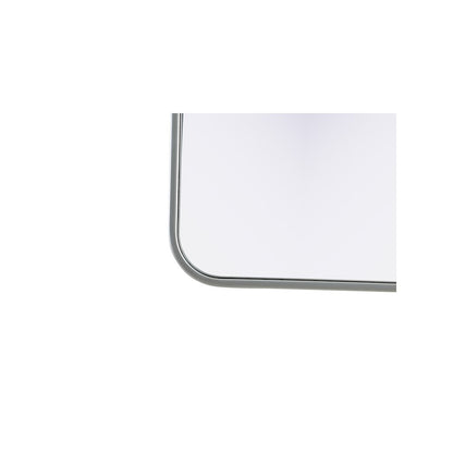 Contour Metal Rectangle Mirror 27x40 in Silver