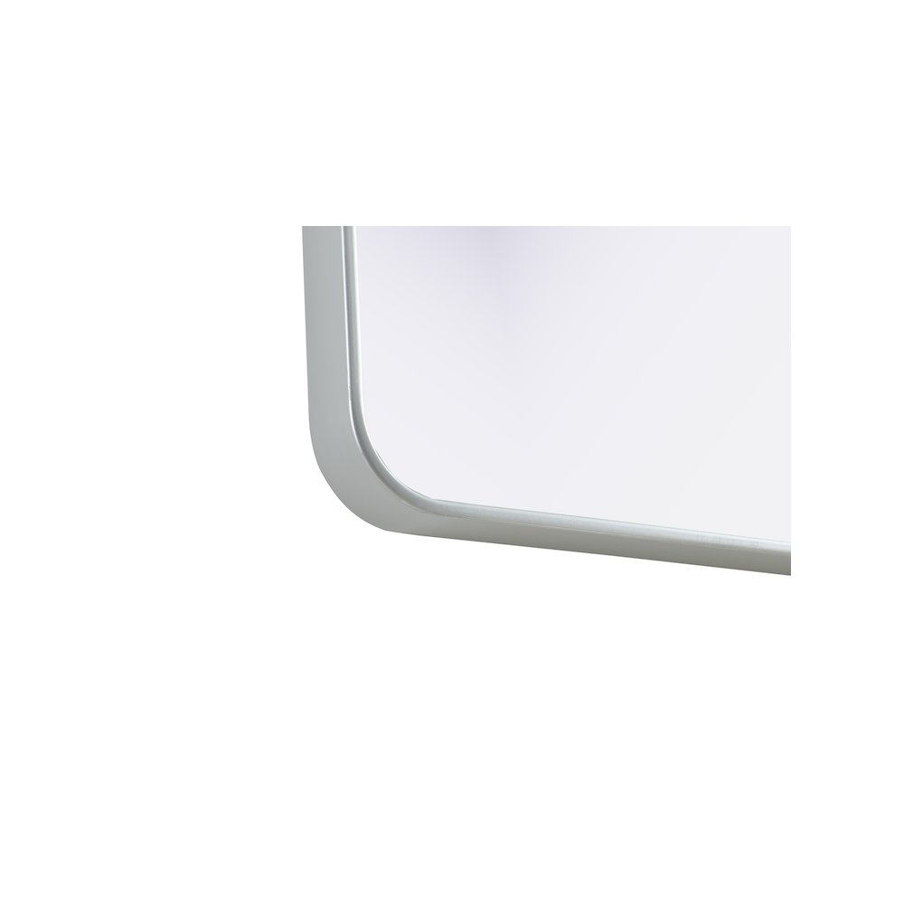 Contour Metal Rectangle Mirror 27x40 in Silver