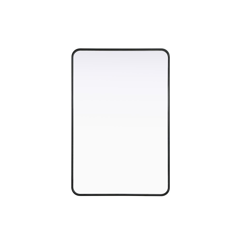 Contour Metal Rectangle Mirror 28x42 in Black