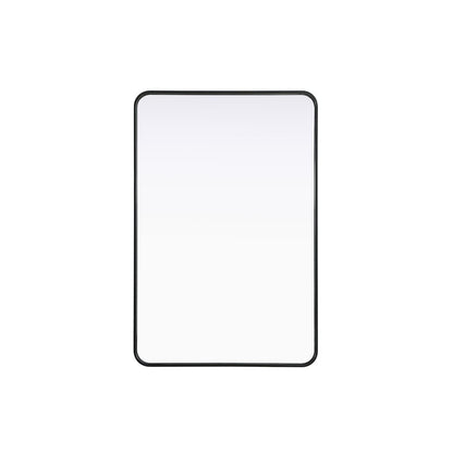 Contour Metal Rectangle Mirror 28x42 in Black
