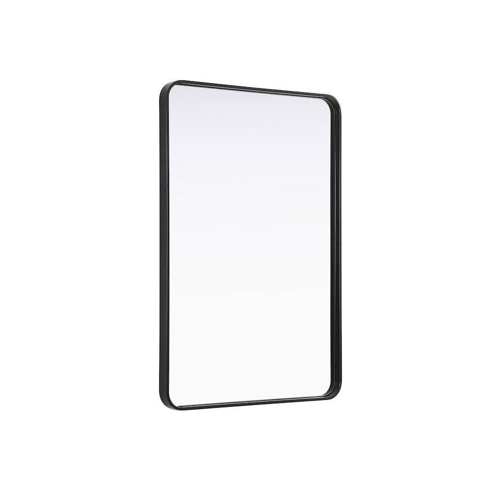Contour Metal Rectangle Mirror 28x42 in Black