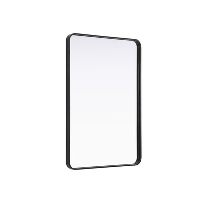 Contour Metal Rectangle Mirror 28x42 in Black