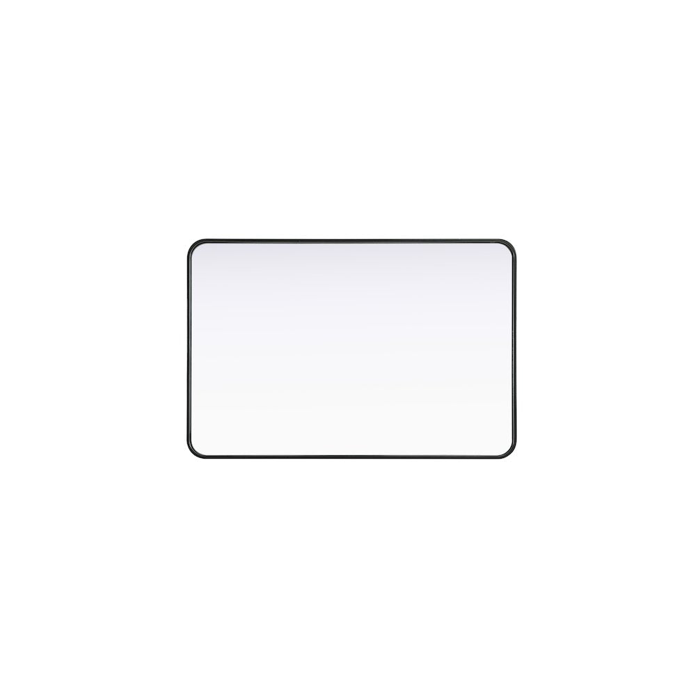 Contour Metal Rectangle Mirror 28x42 in Black