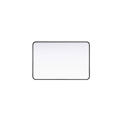 Contour Metal Rectangle Mirror 28x42 in Black