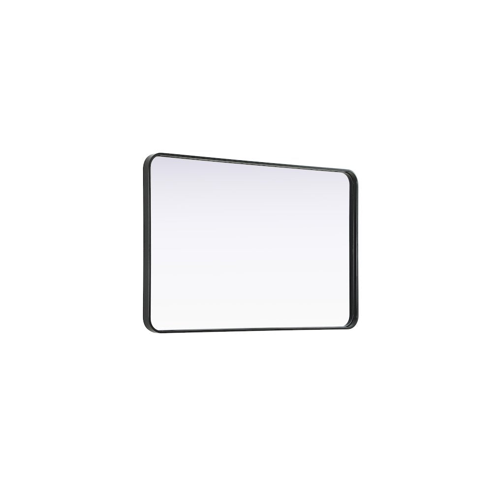 Contour Metal Rectangle Mirror 28x42 in Black