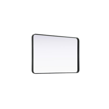 Contour Metal Rectangle Mirror 28x42 in Black