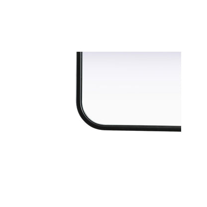Contour Metal Rectangle Mirror 28x42 in Black