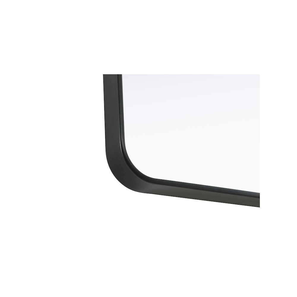 Contour Metal Rectangle Mirror 28x42 in Black