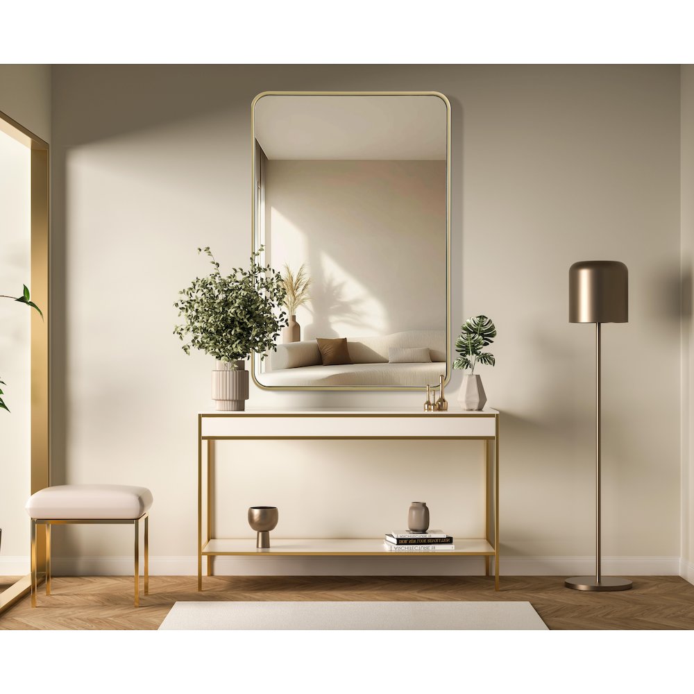 Contour Metal Rectangle Mirror 28x42 in Brass