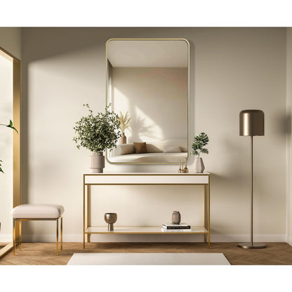 Contour Metal Rectangle Mirror 28x42 in Brass