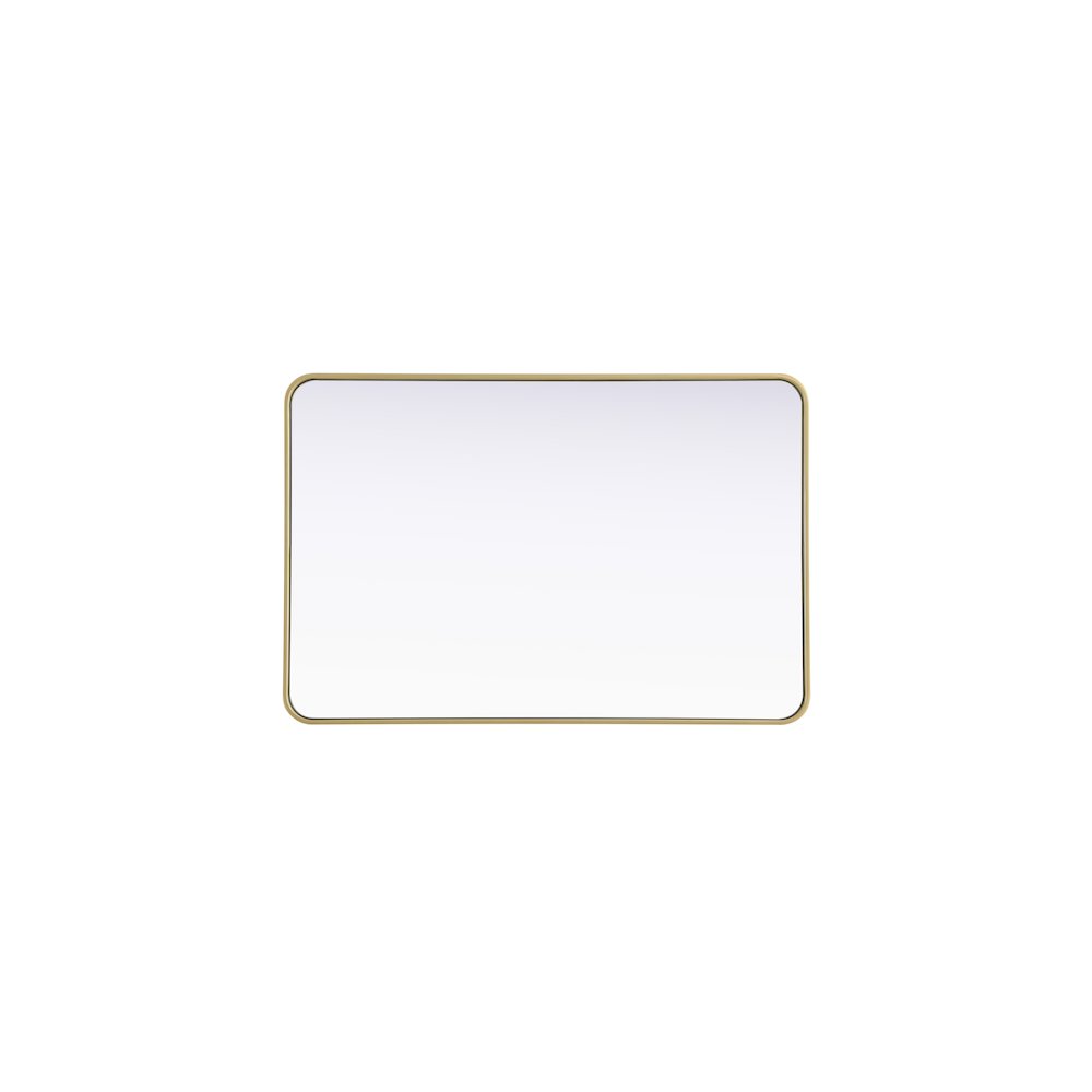 Contour Metal Rectangle Mirror 28x42 in Brass