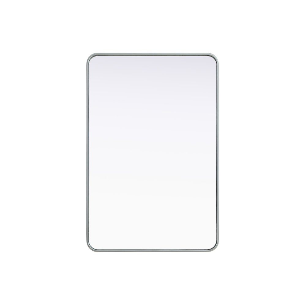 Contour Metal Rectangle Mirror 28x42 in Silver