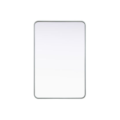 Contour Metal Rectangle Mirror 28x42 in Silver