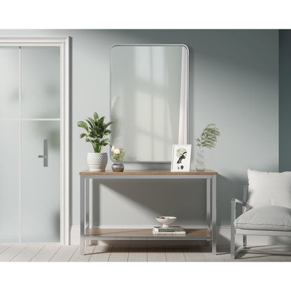 Contour Metal Rectangle Mirror 28x42 in Silver