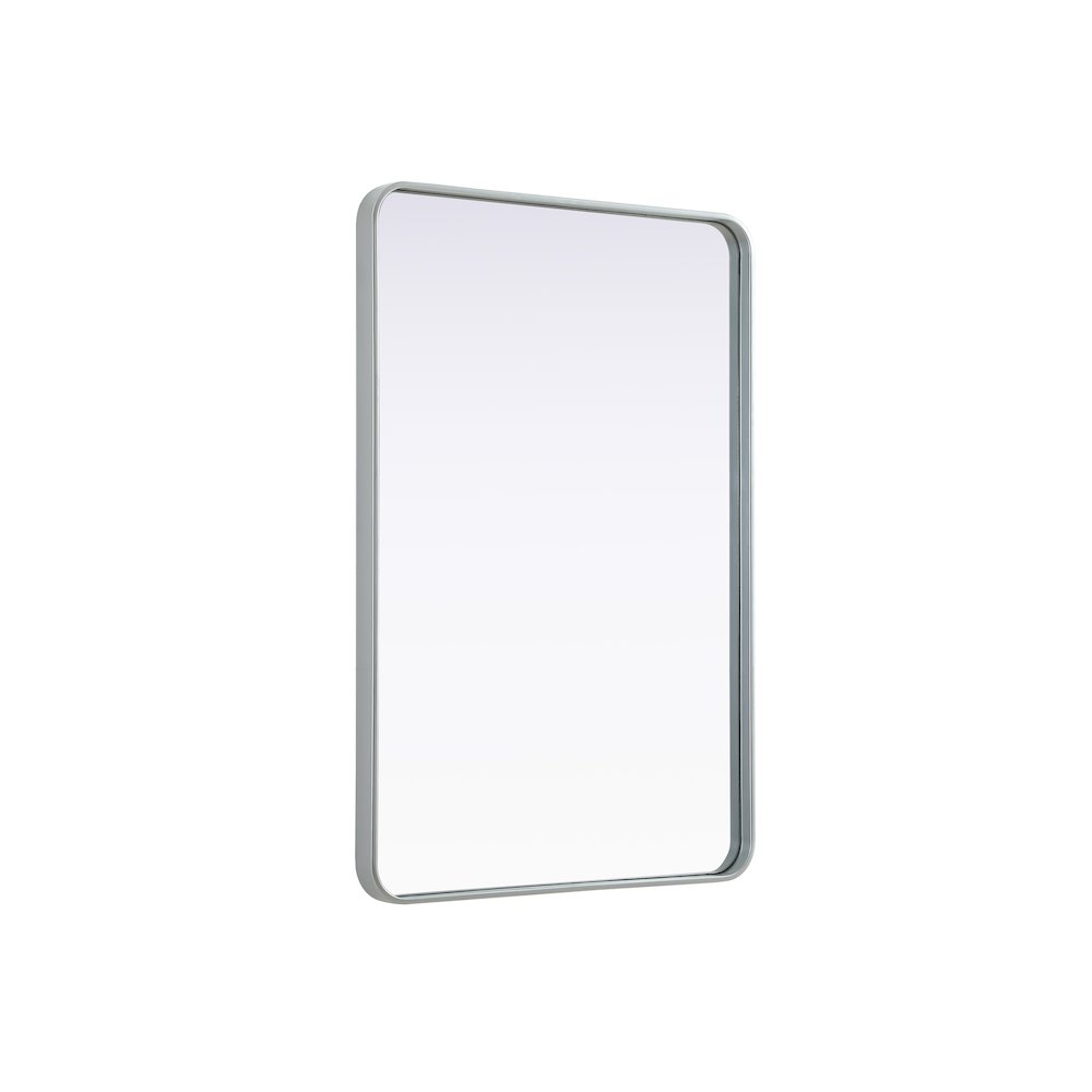 Contour Metal Rectangle Mirror 28x42 in Silver