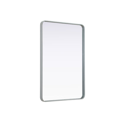 Contour Metal Rectangle Mirror 28x42 in Silver