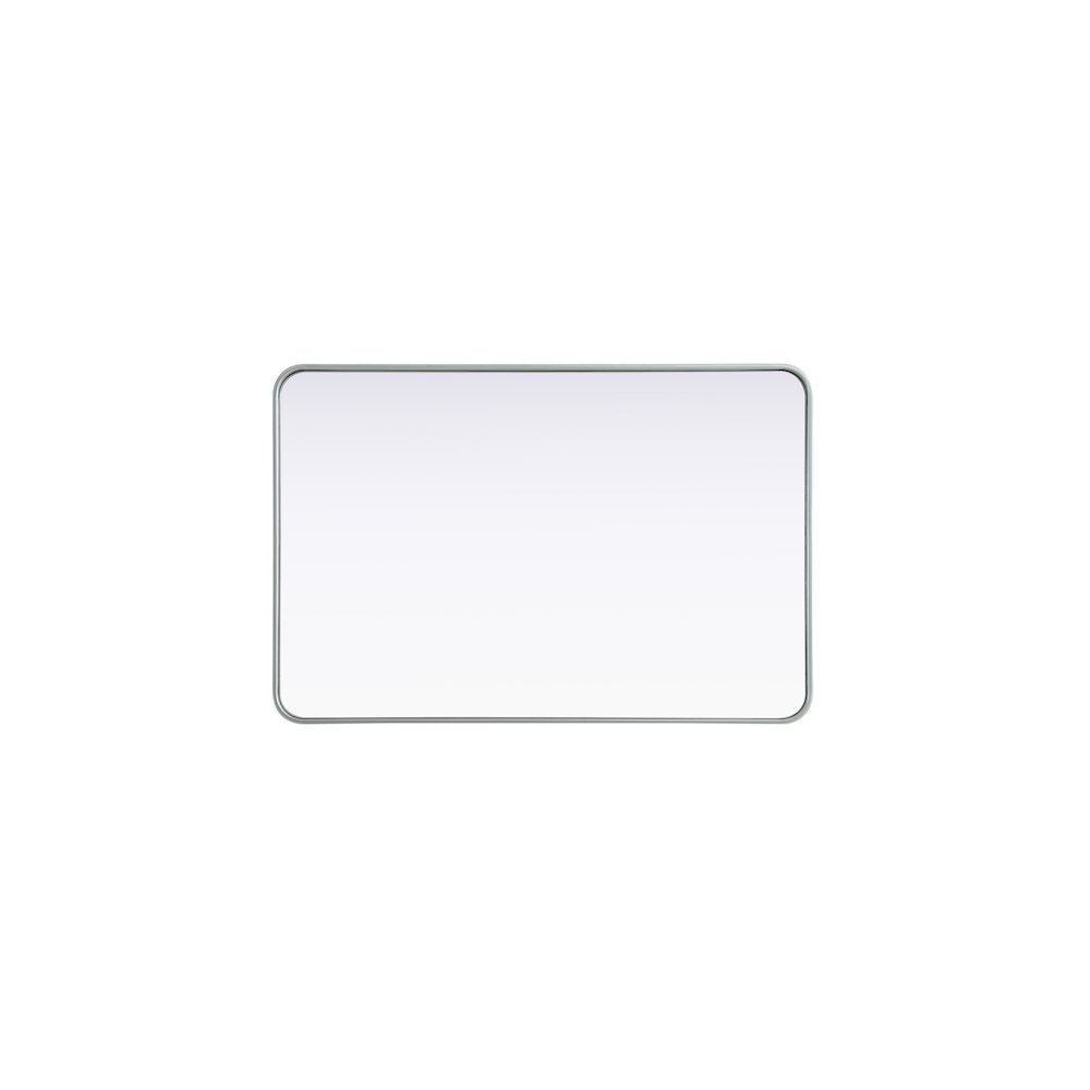 Contour Metal Rectangle Mirror 28x42 in Silver