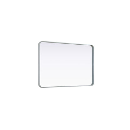 Contour Metal Rectangle Mirror 28x42 in Silver