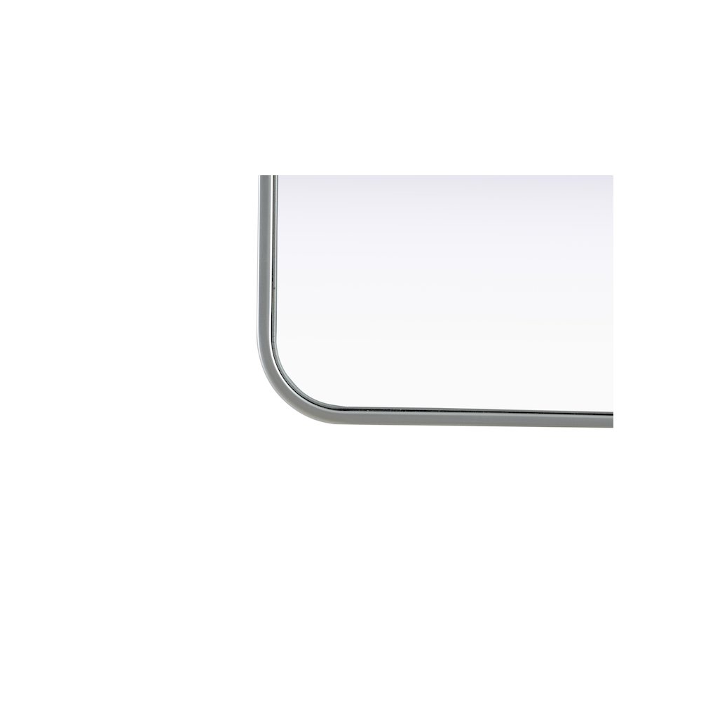 Contour Metal Rectangle Mirror 28x42 in Silver