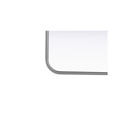 Contour Metal Rectangle Mirror 28x42 in Silver
