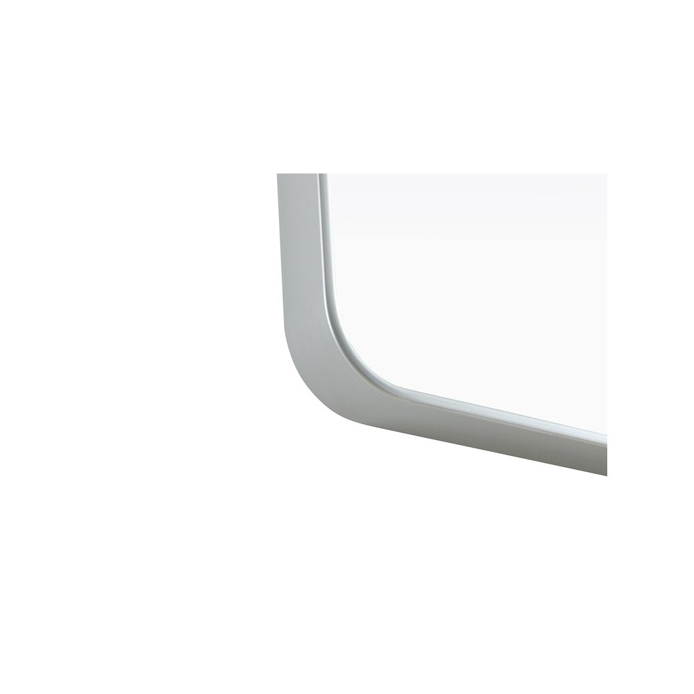 Contour Metal Rectangle Mirror 28x42 in Silver