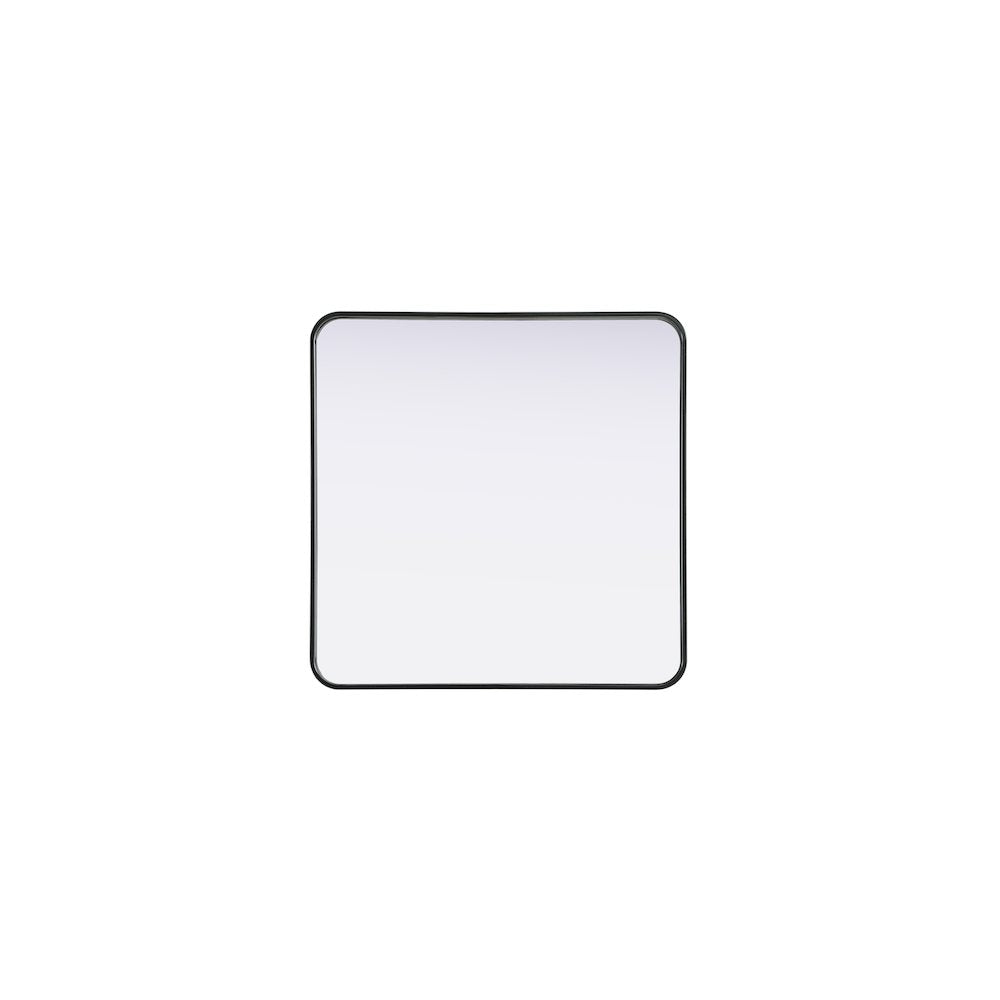 Contour Metal Square Mirror 30x30 in Black