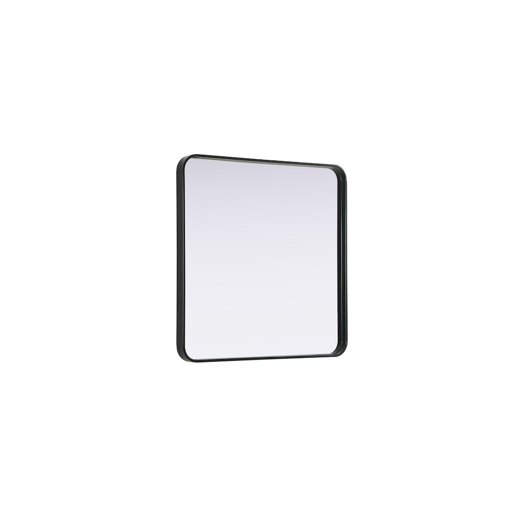 Contour Metal Square Mirror 30x30 in Black