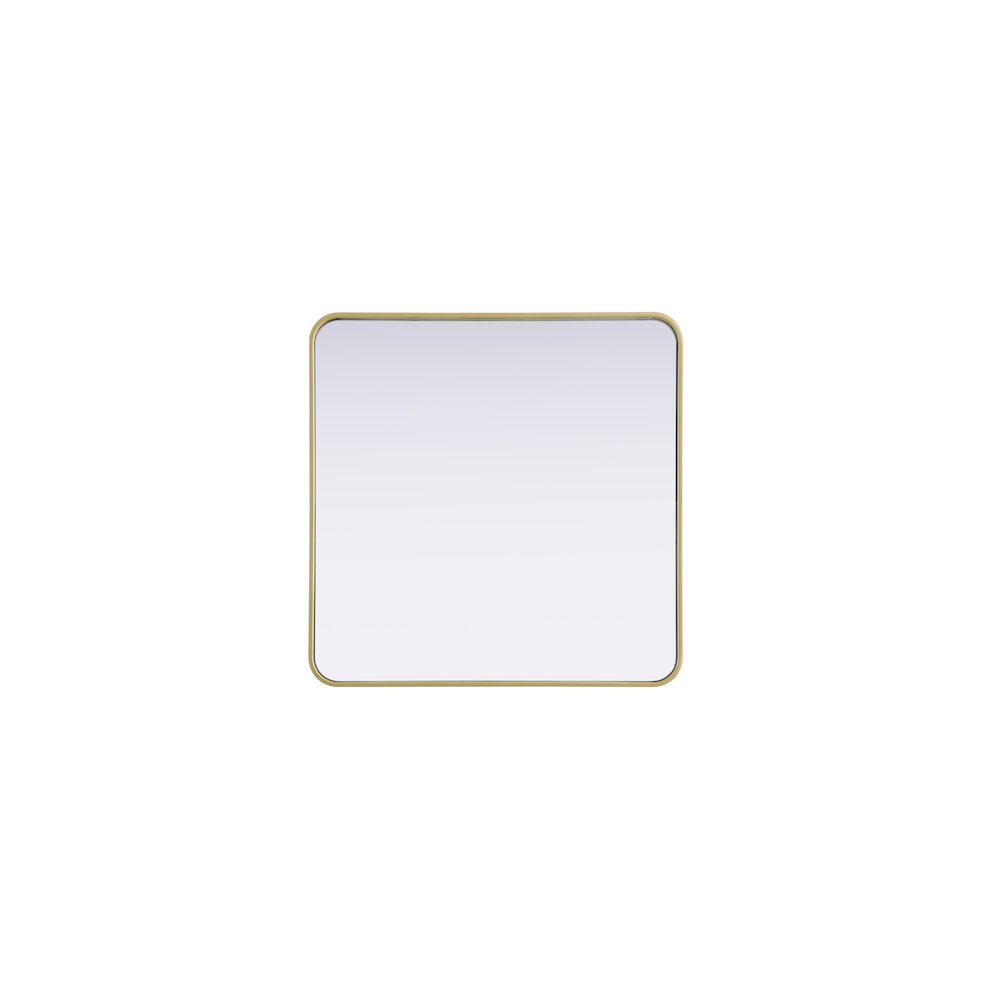 Contour Metal Square Mirror 30x30 in Brass