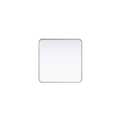 Contour Metal Square Mirror 30x30 in Silver