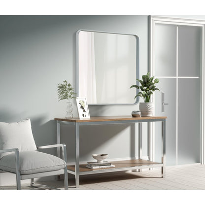 Contour Metal Square Mirror 30x30 in Silver