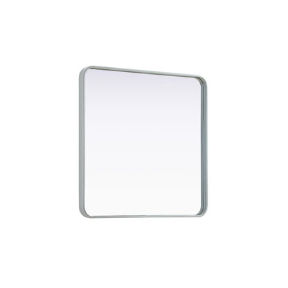 Contour Metal Square Mirror 30x30 in Silver
