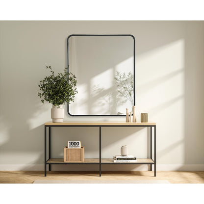 Contour Metal Rectangle Mirror 30x36 in Black