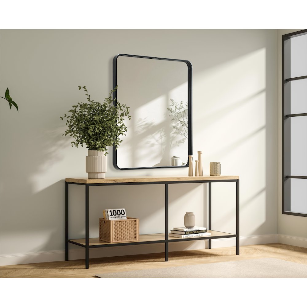 Contour Metal Rectangle Mirror 30x36 in Black