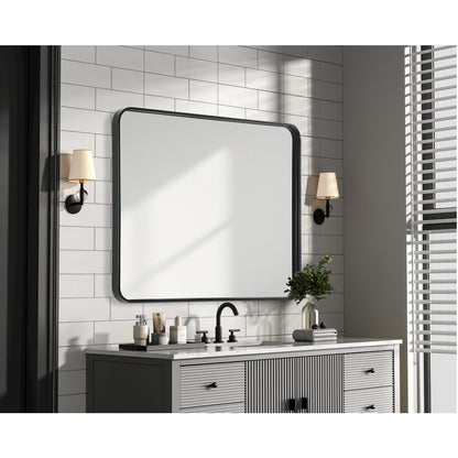 Contour Metal Rectangle Mirror 30x36 in Black