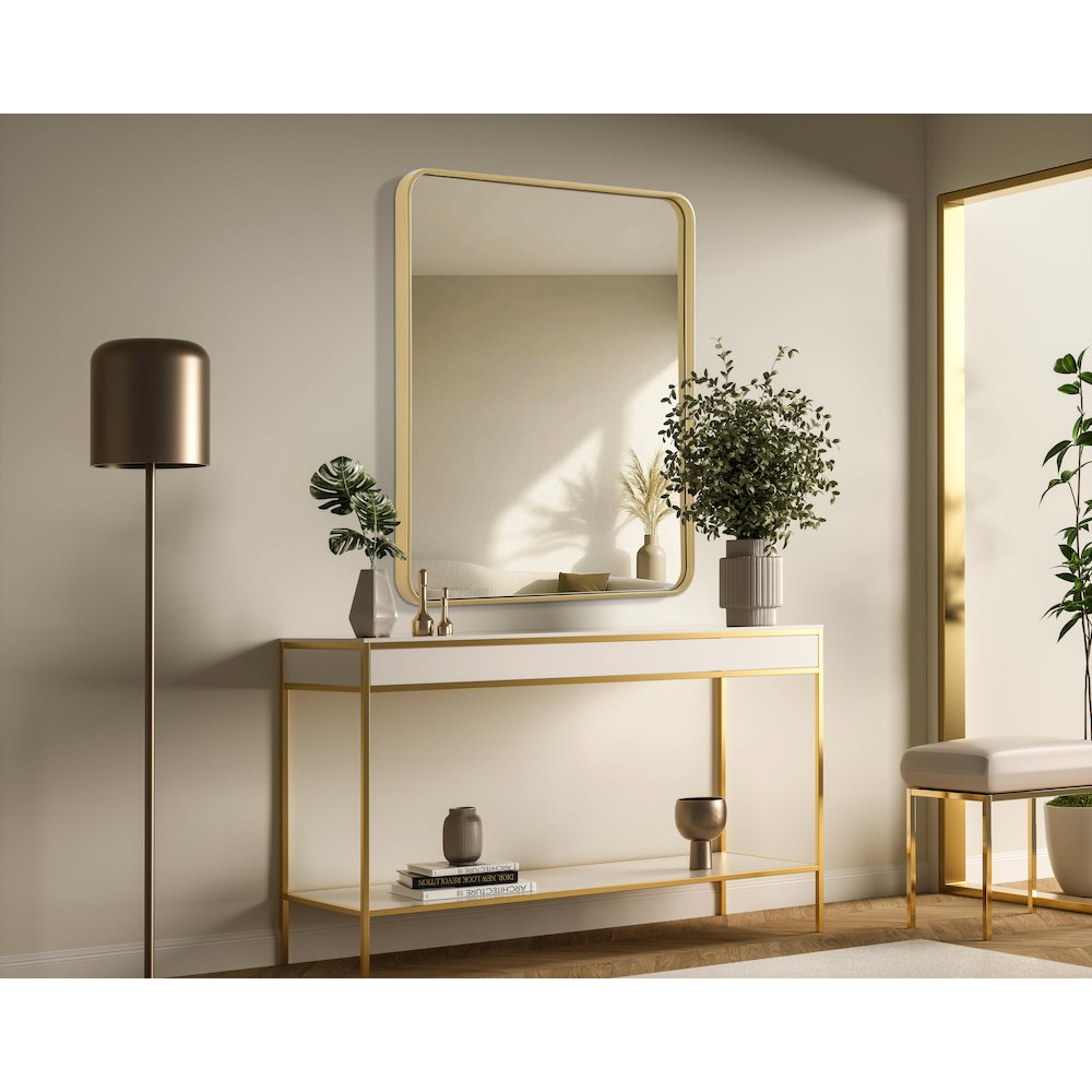 Contour Metal Rectangle Mirror 30x36 in Brass