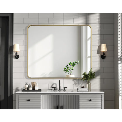 Contour Metal Rectangle Mirror 30x36 in Brass