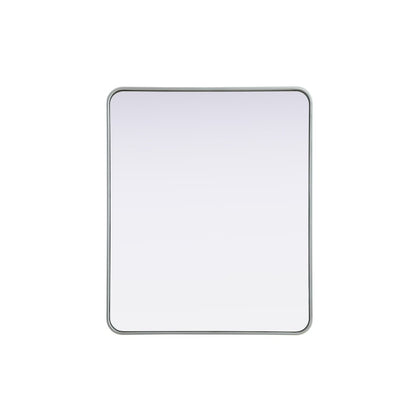 Contour Metal Rectangle Mirror 30x36 in Silver