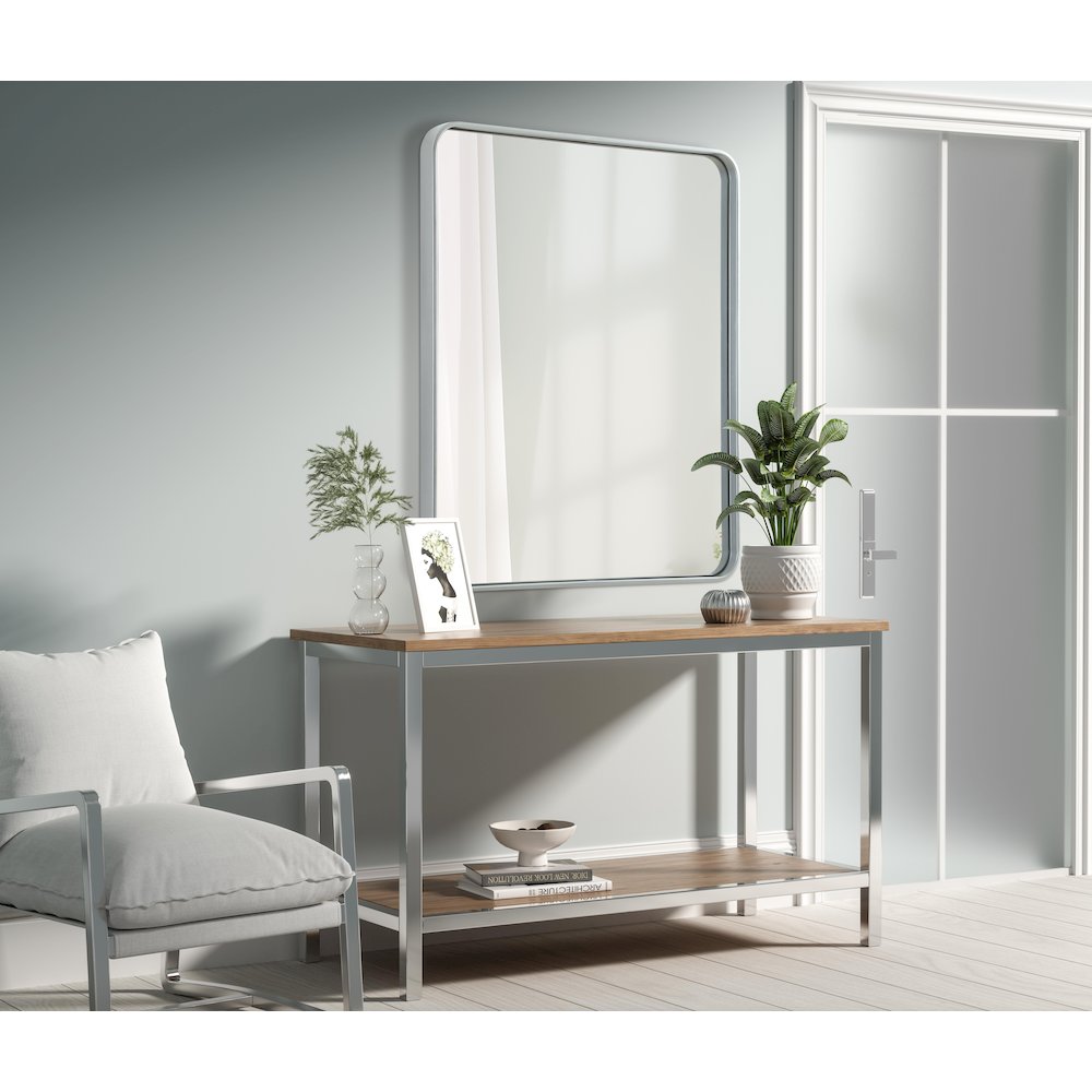 Contour Metal Rectangle Mirror 30x36 in Silver