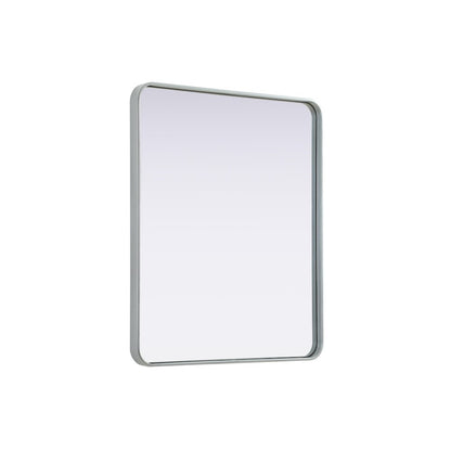 Contour Metal Rectangle Mirror 30x36 in Silver