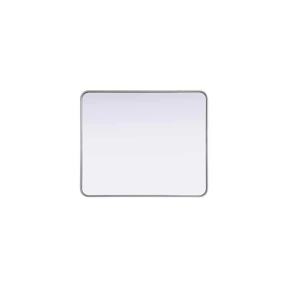 Contour Metal Rectangle Mirror 30x36 in Silver