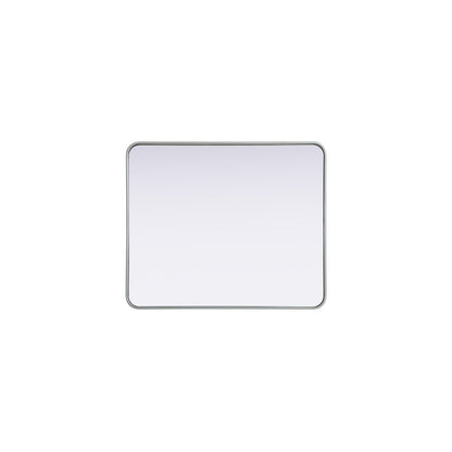 Contour Metal Rectangle Mirror 30x36 in Silver