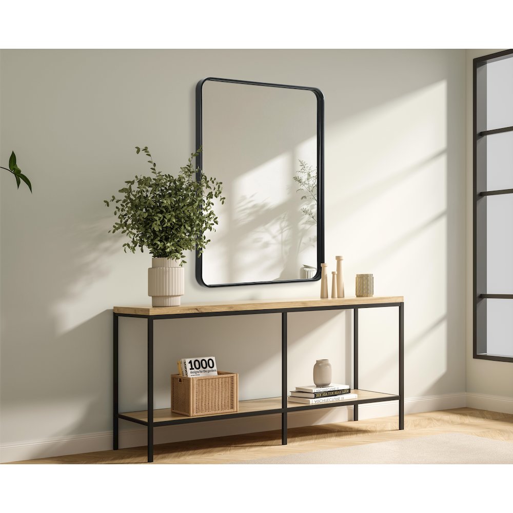 Contour Metal Rectangle Mirror 30x40 in Black