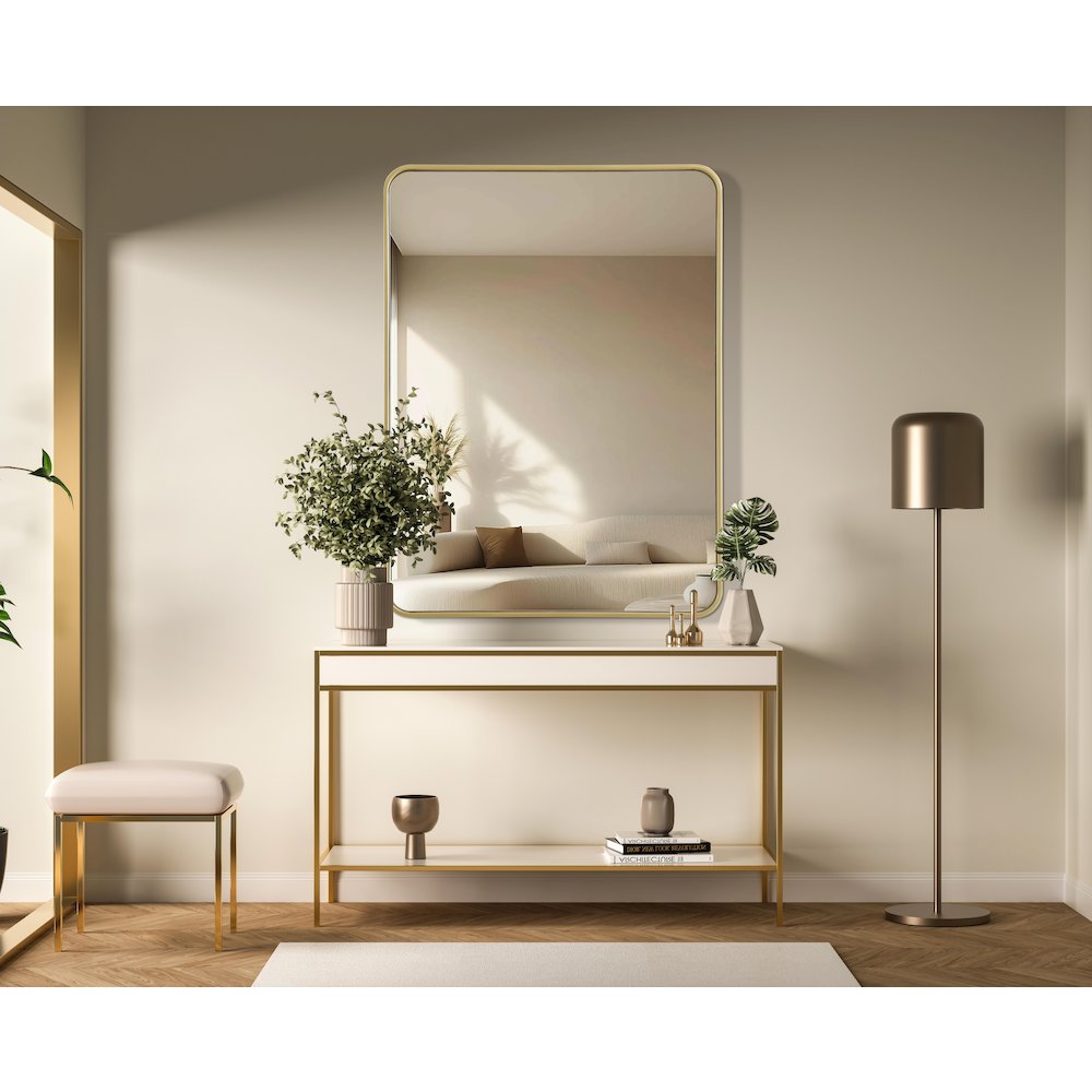 Contour Metal Rectangle Mirror 30x40 in Brass