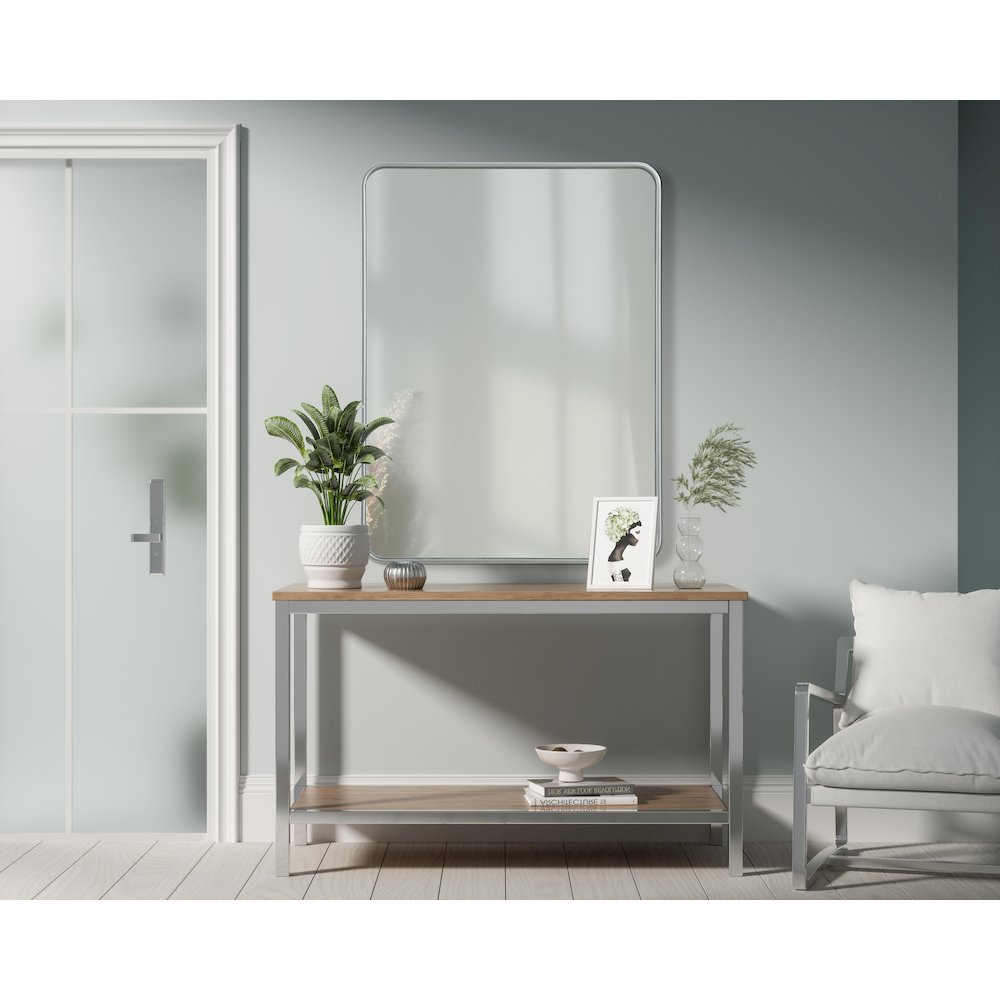 Contour Metal Rectangle Mirror 30x40 in Silver