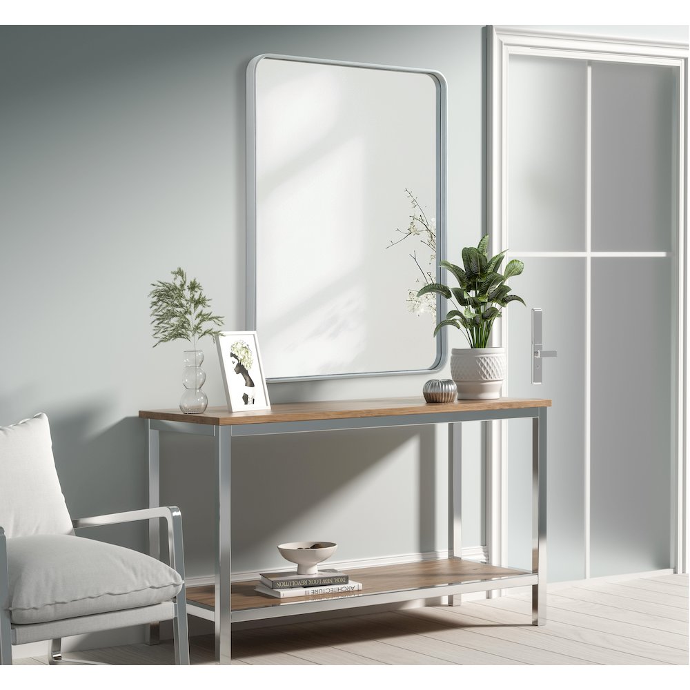 Contour Metal Rectangle Mirror 30x40 in Silver