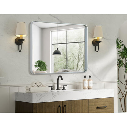 Contour Metal Rectangle Mirror 30x40 in Silver