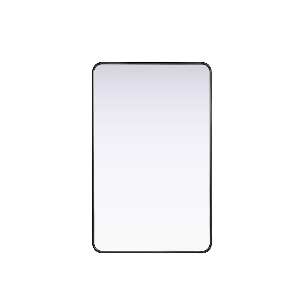 Contour Metal Rectangle Mirror 30x48 in Black