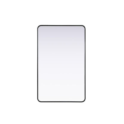 Contour Metal Rectangle Mirror 30x48 in Black