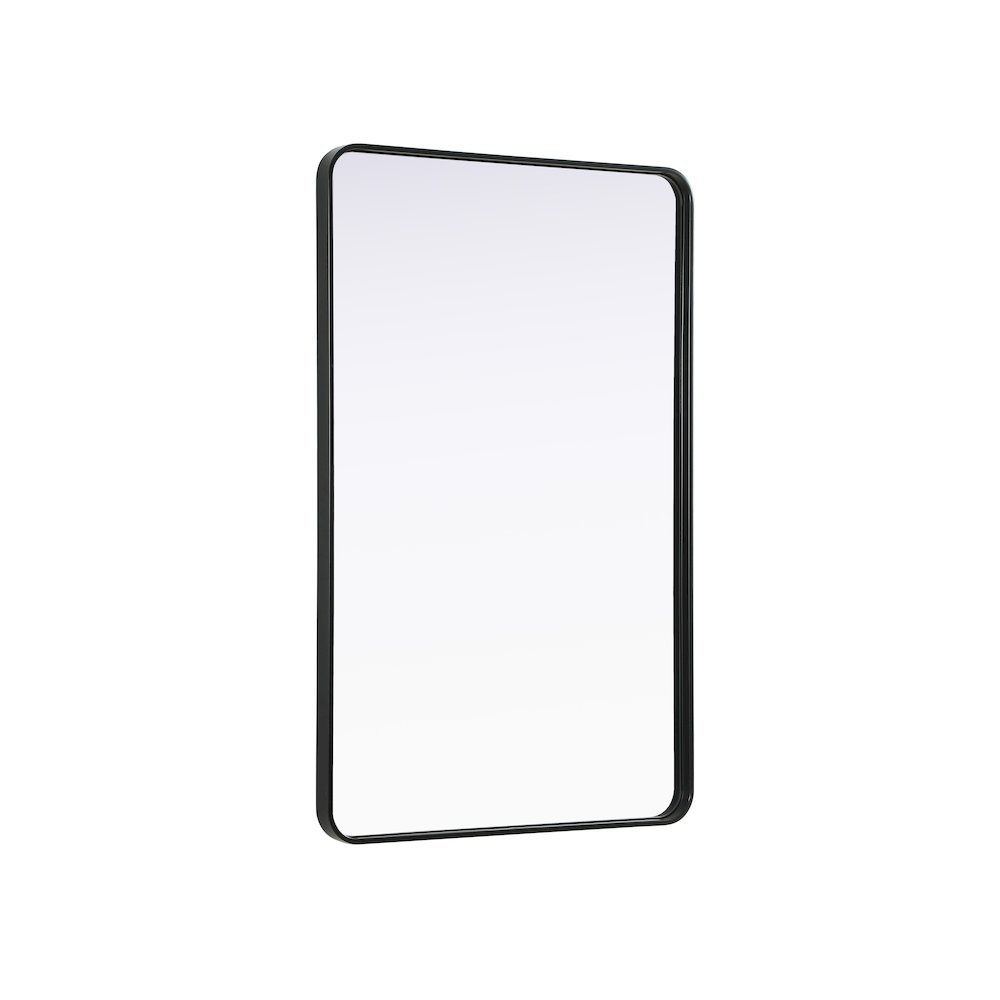 Contour Metal Rectangle Mirror 30x48 in Black